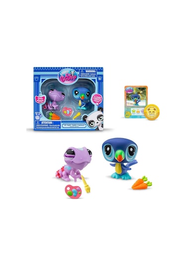 Littlest Pet Shop Minişler 2 Li Figür Seti S1 - Bukalemun Ve Kuş - 5 Cm