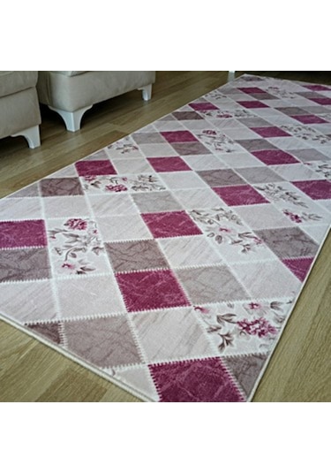 Altınsar Halı Lilyum Mürdüm Jel Taban Koridor Mutfak Kesme Yolluk