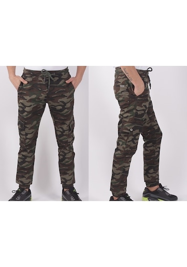 Black Steel,Bel-Paça Lastikli,Cepli Kamuflaj Pantolon-91000