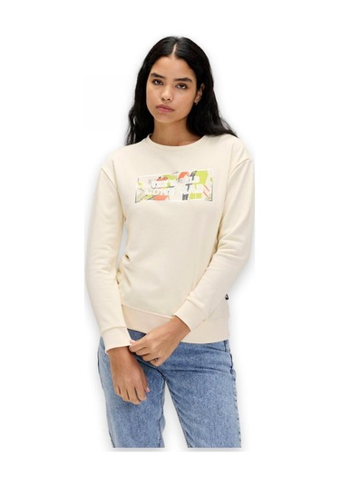 Bad Bear 24.04.12.002 Re-carina Crewneck Sweat Kırık Beyaz Unisex Sweatshirt Kırık Beyaz