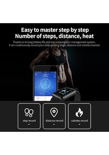 Tenfowee 1.3" Akıllı Spor Saat Su Geçirmez Usb Şarjlı