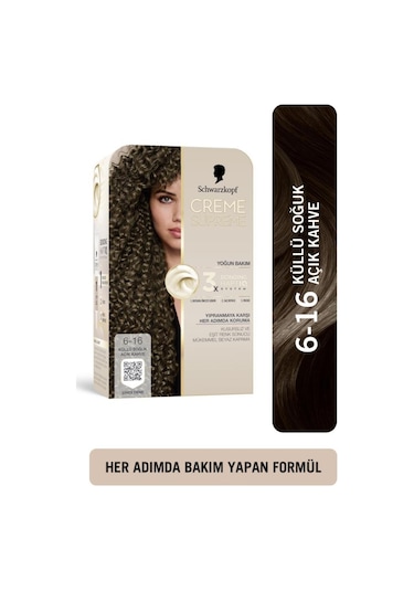 Creme Supreme Saç Boyası 6-16 Küllü Soğuk Açık Kahve