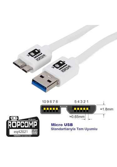 Usb Micro-b Data Kablosu Usb 2.0 100cm