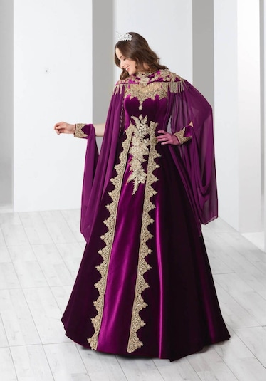 Ceyyiz Bindallı Kına Elbisesi 5 Parça 20-113 Mor