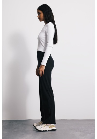 Babokah Toparlayıcı Ön Dikişli Flare Siyah Tayt Siyah