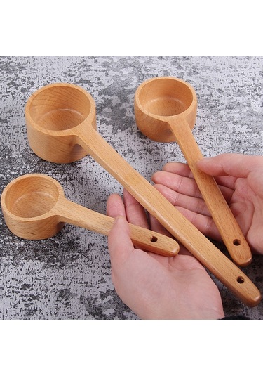 Sones Uzun Saplı Tahta Kaşık Baharat Kaşığı Tatlı Kahve Süt Çay Kaşığı Orta