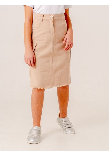 Kız Çocuk Kargo Keten Etek 2959 Bej