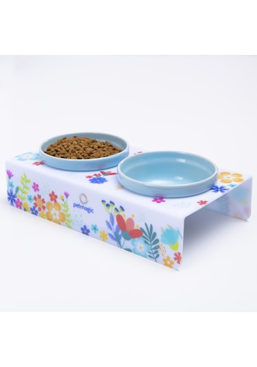 Petmagic Akrilik Pleksi Evcil Hayvan Seramik Kaseli Kedi Köpek Mama Su Kabı Bahar