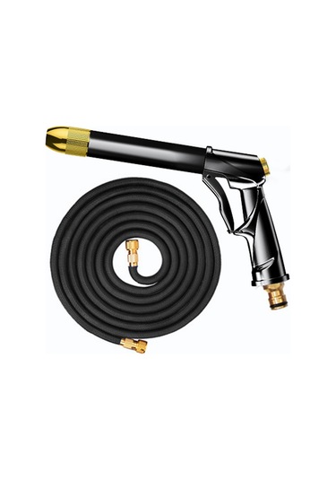 Suitu R-2383 Yüksek Basınçlı Püskürtme Tabancası Sulama Seti 7.5M Siyah