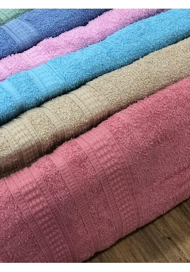 12 Li Royam %100 Pamuklu Ekonomik Kuaför Berber El Yüz Havlusu 50 X 80 Çok Renkli