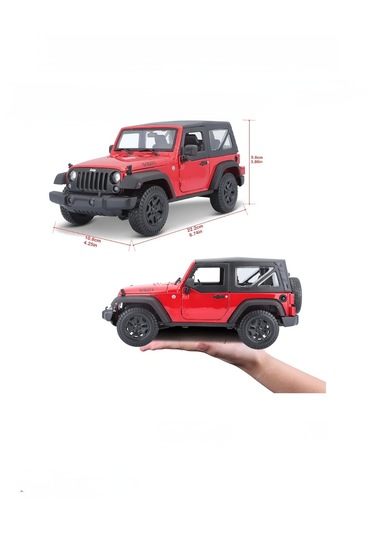 Maisto 1:18 Ölçek 2014 Jeep Wrangler Kırmızı Model Araba