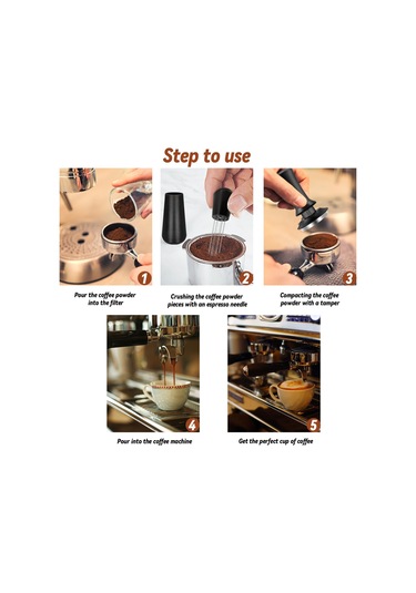 Hfambition 3'lü Espresso Alet Seti: 51mm Kalibreli Tamper, Wdt Çekirdek Aleti Ve Manyetik Dosing Funnel Siyah