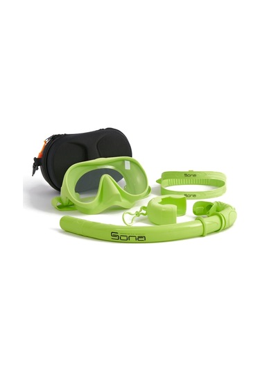 Sona Sona M1 Maske +Roll-Up Snorkel+Yedek Kayış+Deluxe Çanta Suyeşili