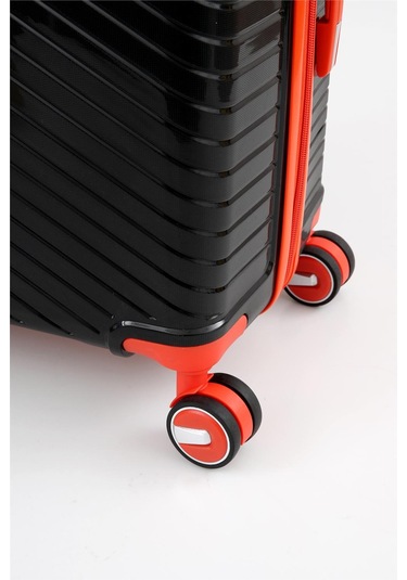 Ççs 5239 Polipropilen Büyük Boy Valiz Siyah-turuncu