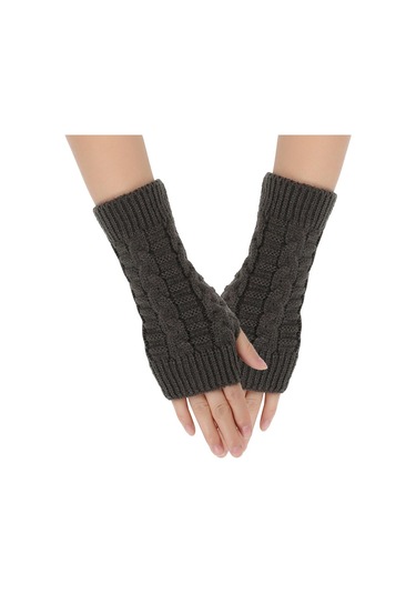 Bilek Eldivenleri Parmaksız Kadın Eldivenleri Khakı Brown Khakı Khakibru