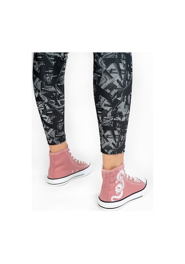 Kadın Bilekli Keten Spor Ayakkabı Gül Kurusu Gülkurusu