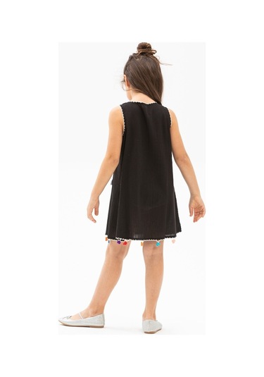Mine Şile Bezi Çocuk Elbise Siyah Syh