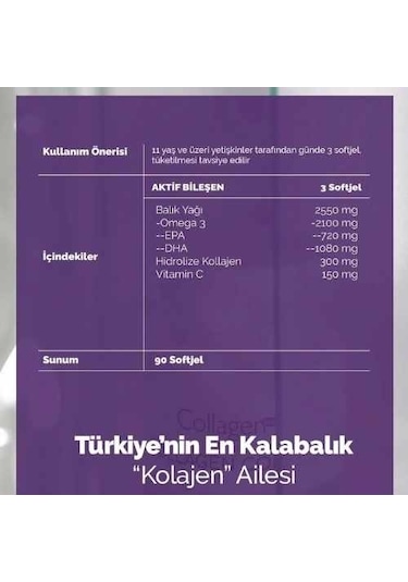 Collagen Forte Platinum Omega 3 Premium Balık Yağı 90 Kapsül