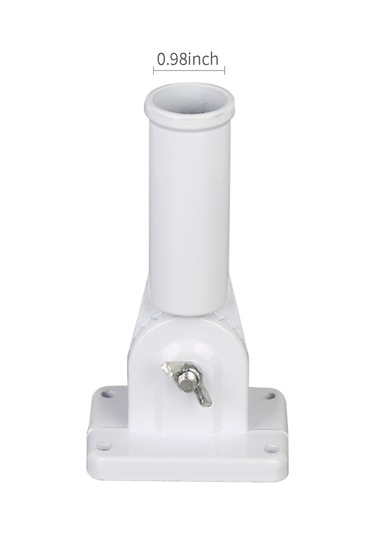 Padalink Beyaz Alüminyum Bayrak Direği Tutucu, 90 Derece Ayarlanabilir, Dayanıklı Taşlı Tabanlı, Ev Ve İşyeri Uygun, 25mm Çaplı