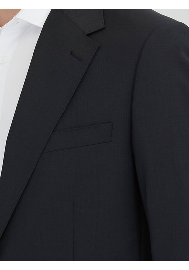 Siyah Mikro Yün Karışımlı Takım Elbise Siyah