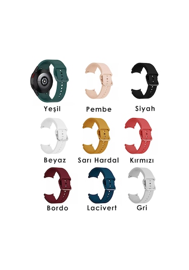 Galaxy Watch 6/5/4 Ve Active 2 İle Uyumlu Kordon Silikon 20mm