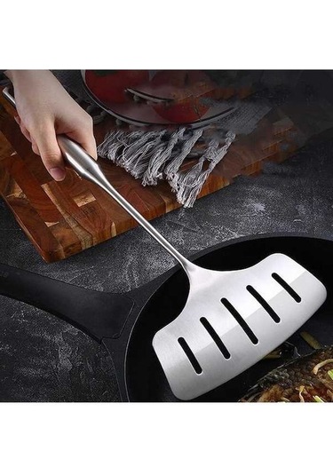 Ganzhoushop Tamamen Stil: Spatulası Spatula, Sones Saplı Paslanmaz Çelik Kürek Kızarmış Düz Creative Biftek Balık Ve Yumurta İçin Mutfak Aleti Diğer