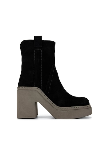 Tamer Tanca Kadın Hakiki Deri Siyah/haki Casual Bot 33 17800 Bn Bot Sk23/24 Syh Suet/hakı Siyah Süet