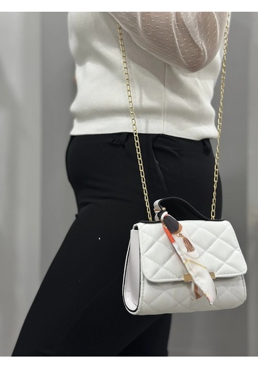 Biçomi Beyaz Cilt Zoje Çanta Beyaz