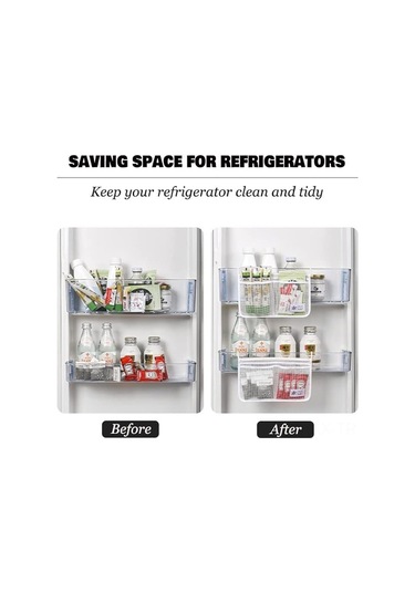 Kangvka Buzdolabı Kapısı Organizer Seti - 2 Adet Pp Ağızlı Çantalar - Gıda Depolama Ve Mutfak Düzenliği İçin Dayanıklı Tasarım Çok Renkli