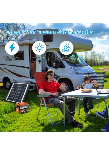 Mufunye 7w Taşınabilir Güneş Paneli - 6v 1.3a Çıkışlı, Ip65 Su Geçirmez, Usb/dc Bağlantılı, Kamp & Seyahat İçin