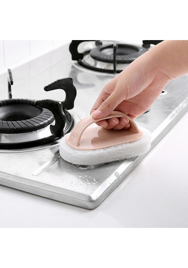 Mutfak Sünger Küvet Havuz Fırçası 3 Adet , Güçlü Ovma Bulaşık Yıkama Temizleme Fırçası-4