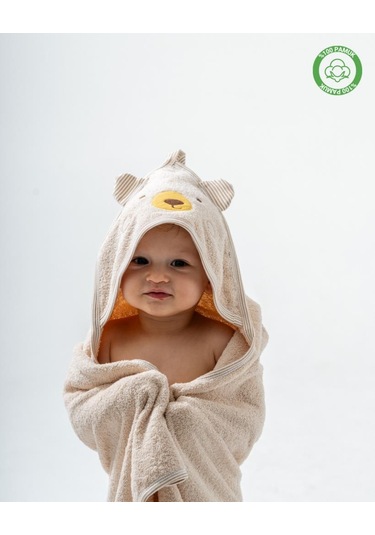 Ayılı Bornoz Takımı 1-2 Yaş Bej