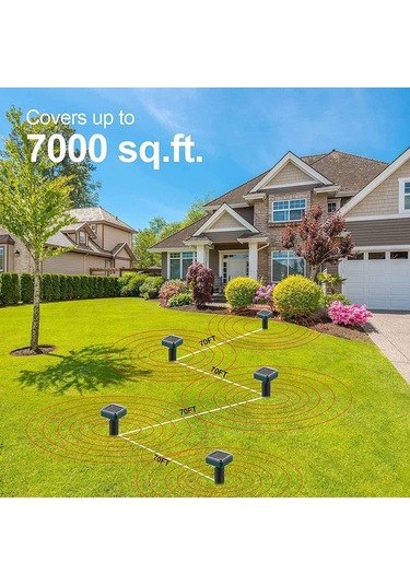 Ximistore9 Güneş Enerjili Ultrasonik Hayvan Kovucu, 40 Fişek Çapında Etki Alanı, Seri Nli Kli , 8 Adet Yeşil Plasti K Model