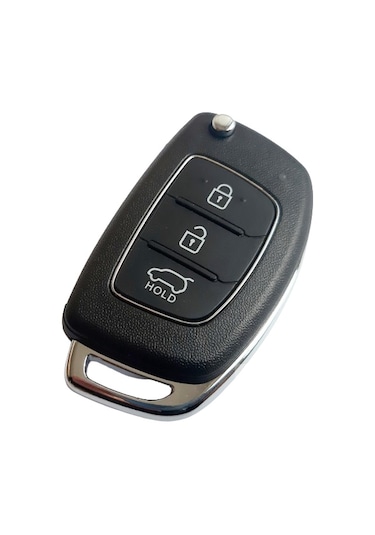 Hyundai Uyumlu Metal Logolu HYN17 Uçlu Sol Kanal Anahtar Kumanda Kabı