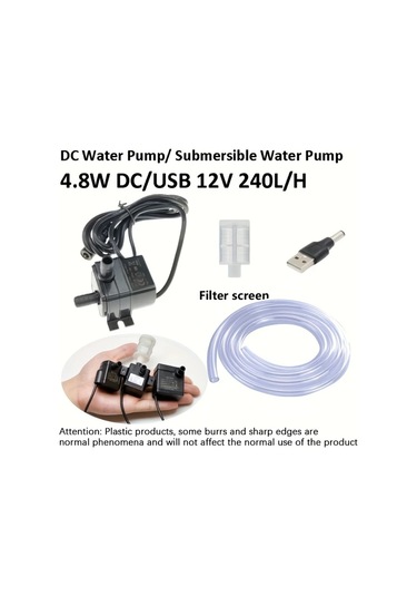 Oldfriend 3 Parçalı Usb Akvaryum Pompası Seti 5ft Hortum 240l/s Fıskiye