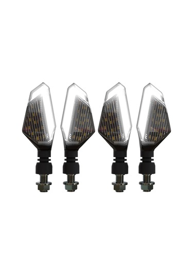 Mk-236 4 Adet 22led Motosiklet V Hattı İki Renkli Dönüş Işığı Sinyal Açısı Işığı Sarı Beyaz