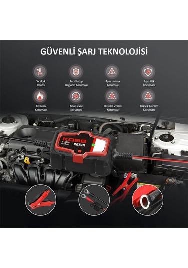 Kobb Kbs1a 6v/12v 30ah Akıllı Akü Şarj Ve Akü Bakım / Desülfatör Fr Kbs1a