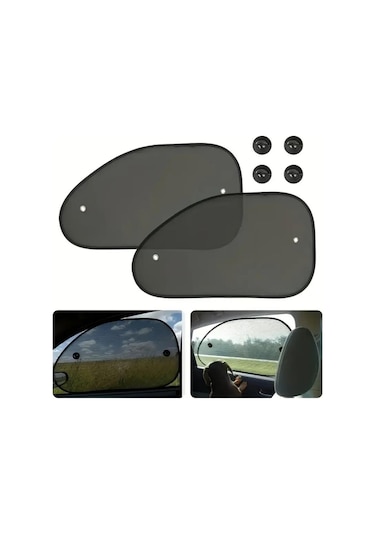 Coofbe Uv Korumalı 2 Adet Araç Yan Cam Güneşlik Sineklik 65x38cm Araç Yan Cam Güneşlik Araç Perdesi 2 Adetli Set