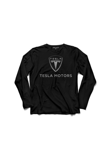 Tesla Motors Nıkola Tesla Logo Elon Musk Uzun Kollu Tişört Baskılı Çocuk T-shirt 001