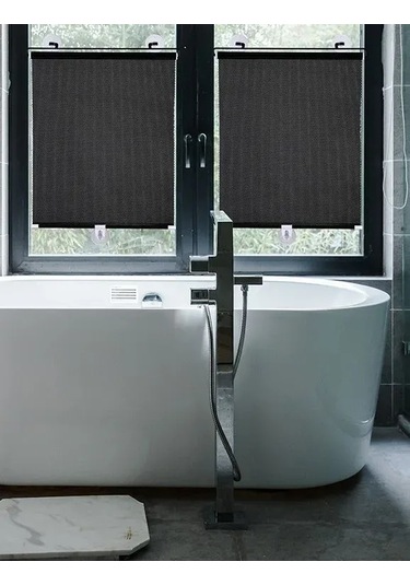 Gajeena Güneşlik Stor Perde - 58x125 Cm Ayarlanabilir Siyah Pencere Koruması