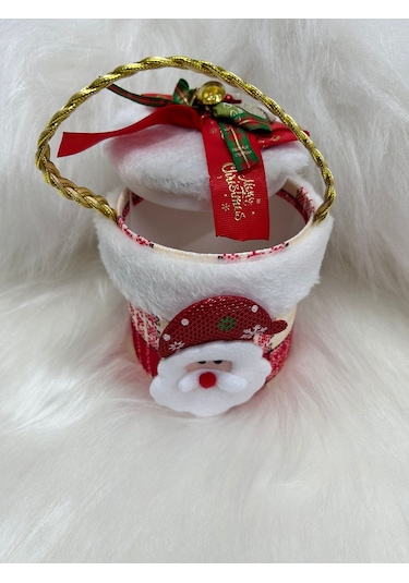 Yılbaşı Ağaç Süsü Süslü Süpriz Kutusu Silindir Modeli 12x10 Cm