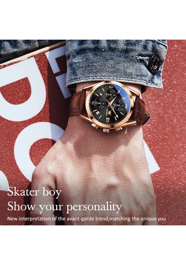 Sones Bınbond B6022 30m Su Geçirmez Işıklı Çok Fonksiyonlu Kuvars Saat, Renk: Siyah Çelik-siyah