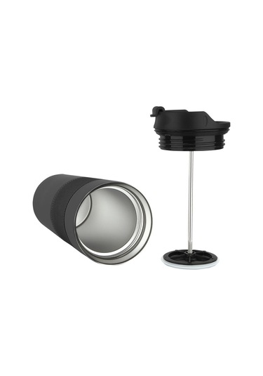 Hediye Vakti Kişiye Özel Mustafa Kemal Atatürk İmzalı French Press Termos 1 L Siyah