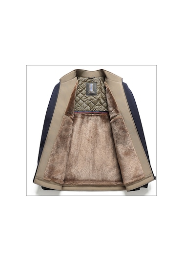 Polar Astarlı Ve Kalınlaştırılmış Kapitone Dik Yakalı Erkek Ceketi Siyah