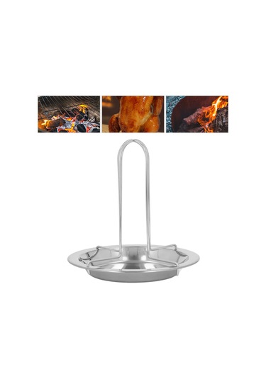 Wezone Dışarıda Kamp İçin Çelik Pişirme Tepsisi, Anti Yapışkan, Dikey Tavuk Pişirici, Alttan Sızıntı Önleyici, Taşınabilir Ve Sağlıklı