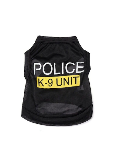 Köpek İçin Police K9 Unit Siyah Sweat Pet Kıyafet