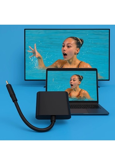 Sunshine011 3 Lü 1 Usb-c Hdtv Dock 4k Projektör Usb 3.0 Kart Okuyucu Pd Black Line Gray