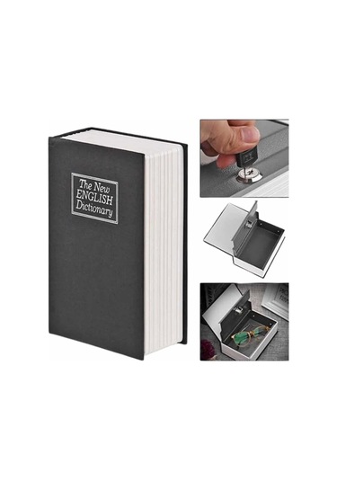 Kitap Görünümlü Gizli Kasa Büyük Boy Anahtarlı Kilitli Para Kasası
