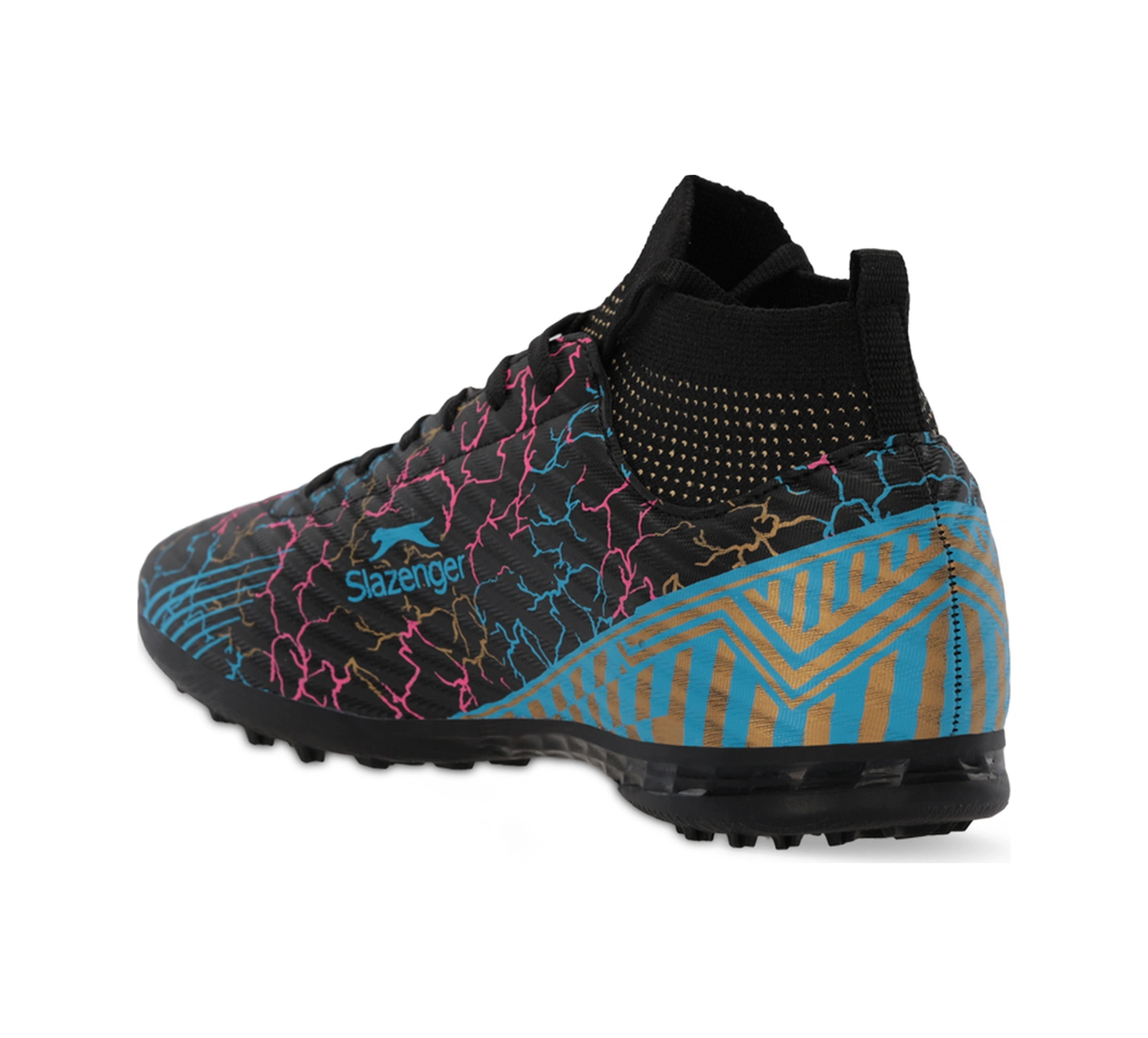 Slazenger Corner Erkek Halı Saha Siyah Futbol Ayakkabısı Siyah