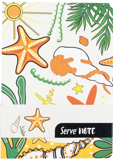 Serve Hediye Seti - Defter, Serve Deep Uclu Kalem, Silgi, Min Hardal Sarı